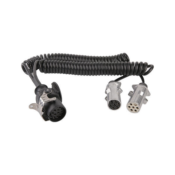 Bobina a spirale PU a 7 poli, una è una spina a 5 pin, le altre due sono spine metalliche a 7 poli, lunghezza cavo 1 m, 2 m, 3 m.... JH047-E