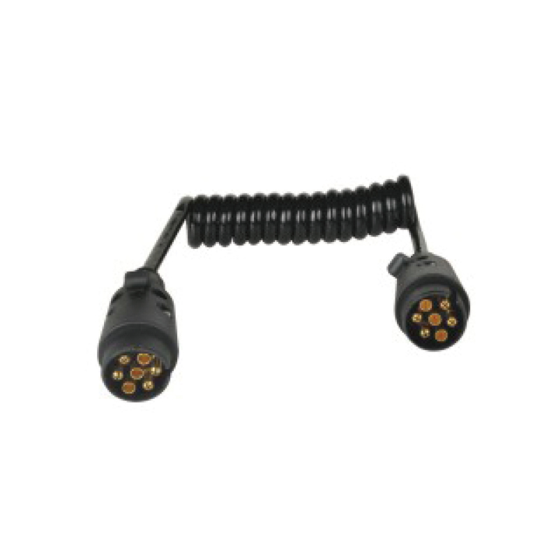 Bobina a spirale in PU nero a 7 poli, 2 connettori JH003, lunghezza cavo 1 m, 2 m, 3 m..... JH020-B