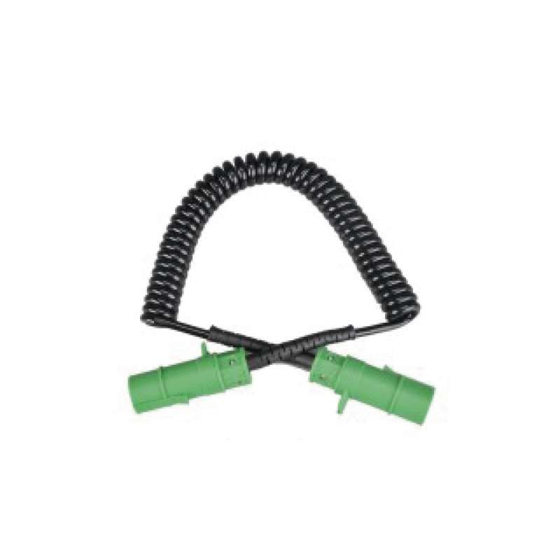 Bobina a spirale PU a 7 poli, 2 spine in plastica verde 24 V; lunghezza cavo 1m 2m 3m......JH082-A