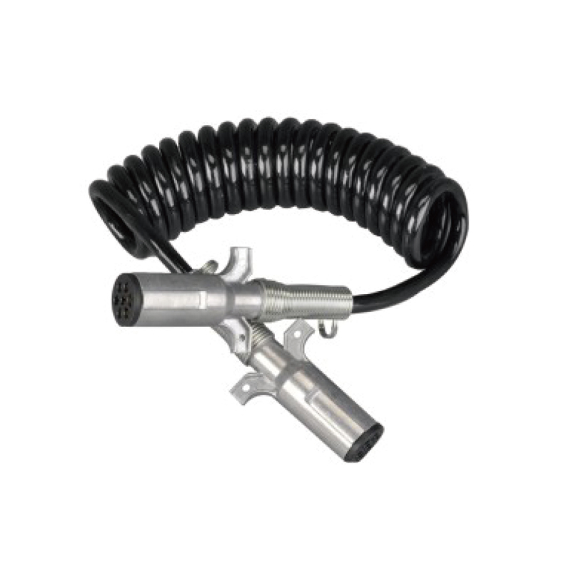 Bobina a spirale nera con due spine metalliche 24 V, tipo a vite; lunghezza cavo 1m 2m 3m.......JH091-C