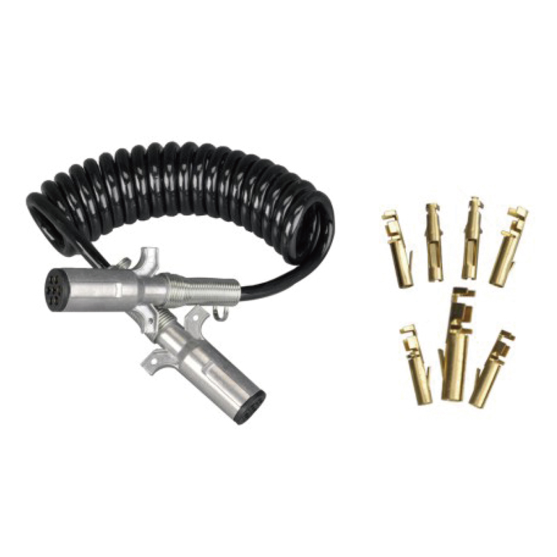 Bobina a spirale nera con due spine metalliche da 24 V, tipo pin a crimpare; lunghezza cavo 1m 2m 3m.......JH091-D