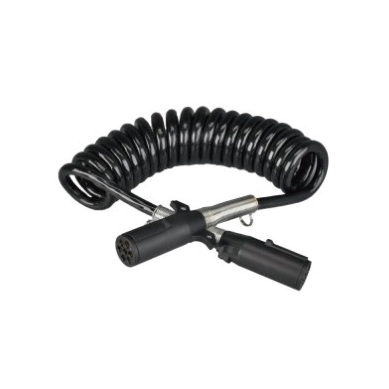 Bobina a spirale nera con due connettori in plastica 24V, tipo a vite; lunghezza cavo 1m 2m 3m......JH092-C