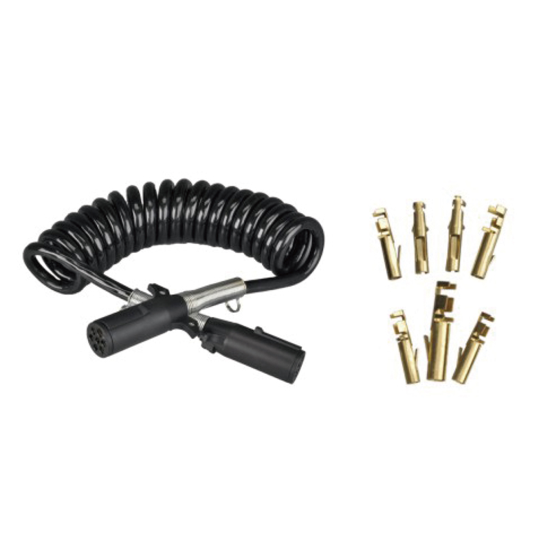 Bobina a spirale nera con due connettori in plastica 24V, tipo pin a crimpare; lunghezza cavo 1 m 2 m 3 m.......JH092-D